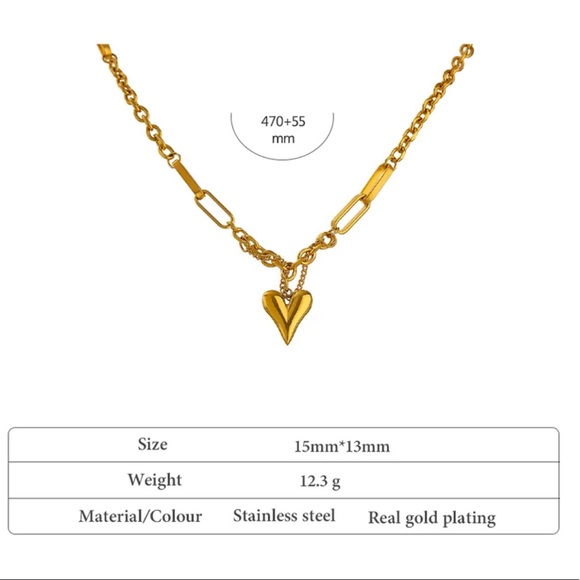 💛Gold plated heart romantic necklace - Picture 3 of 6